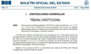 providencia admisión TC 23 marzo 2013 recurso PSOE 1º contra ley 2012 nº973-2013